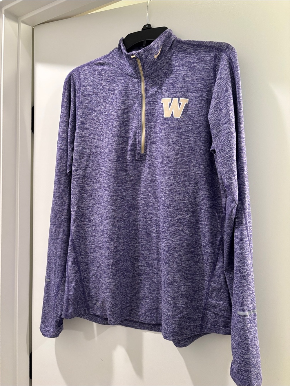 Nike Purple Heathered 1/4 Zip Women’s Pullover with 'W' Logo